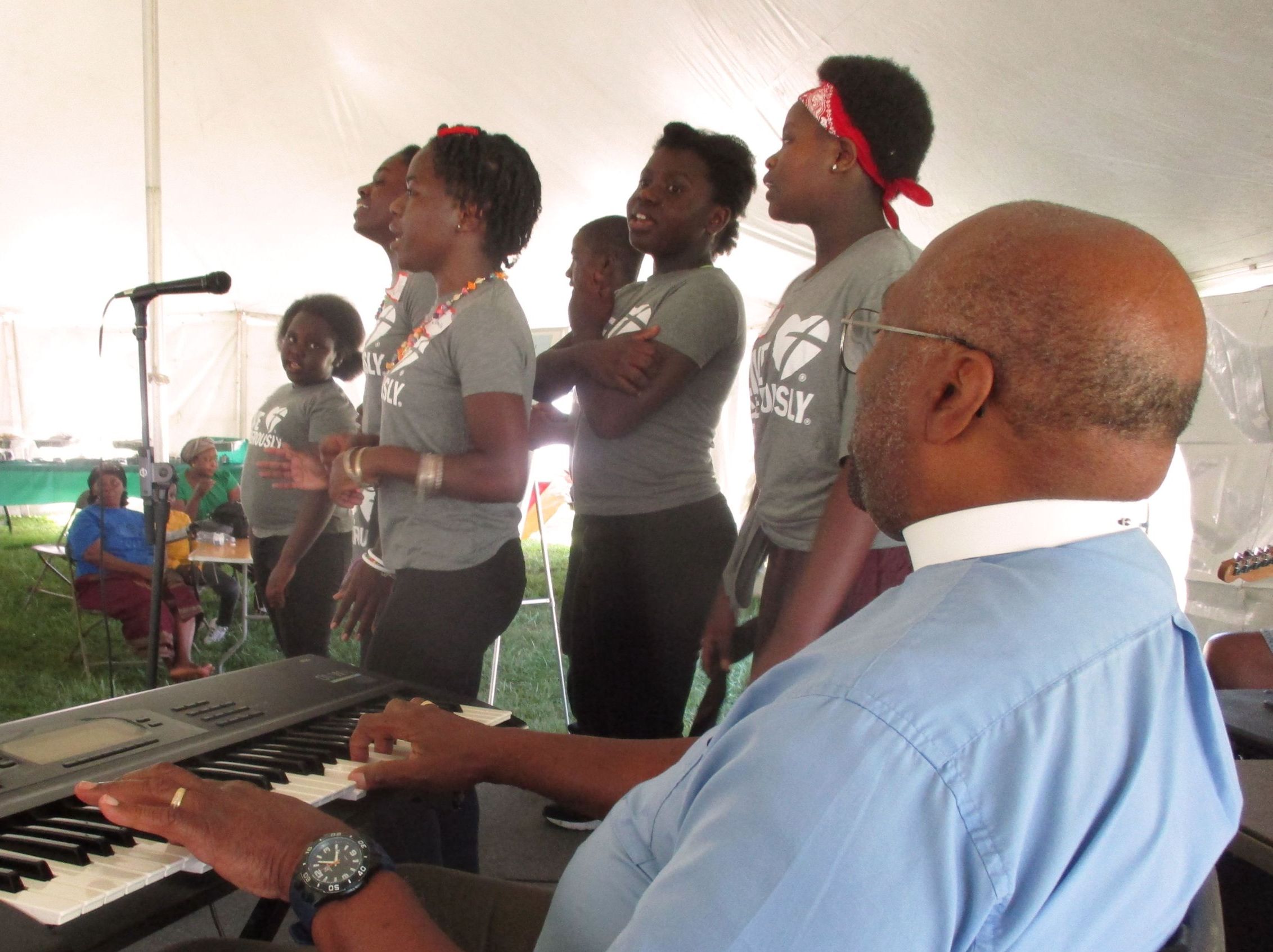 The Ambassadors for Christ youth choir at the Harvest Festival.